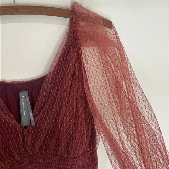 BY ANTHROPOLOGIE Tulle Sheer Balloon Sleeve Blouse Size Small - Picture 10 of 16